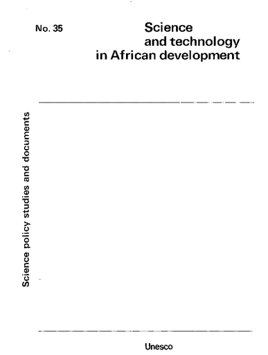 Science and technology in African development - UNESCO Digital Library