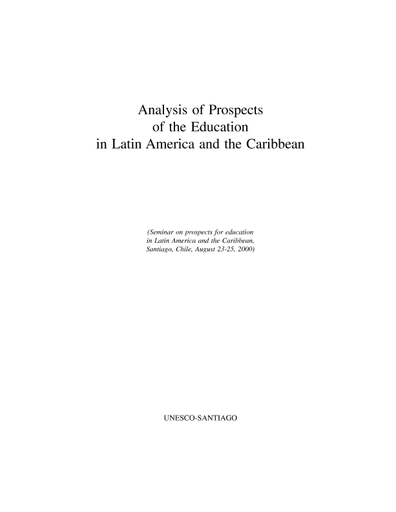 Analysis of prospects of the education in Latin America and the