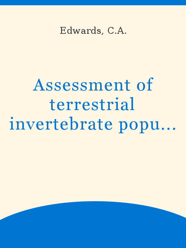 Assessment of terrestrial invertebrate populations