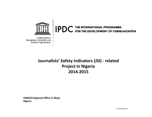 Journalists' Safety Indicators (JSI) - related Project in Nigeria