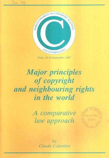 Major principles of copyright and neighbouring rights in the world