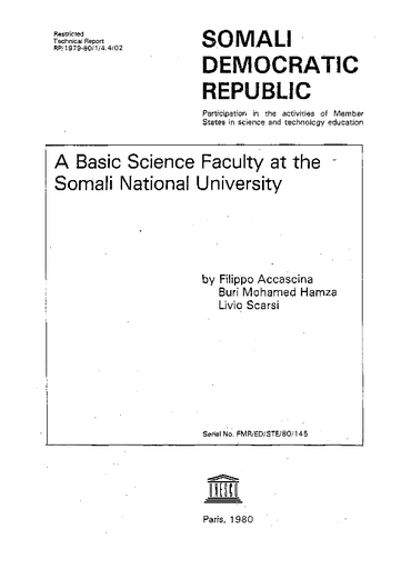 A Basic Science Faculty At The Somali National University Somali Democratic Republic Mission Unesco Digital Library