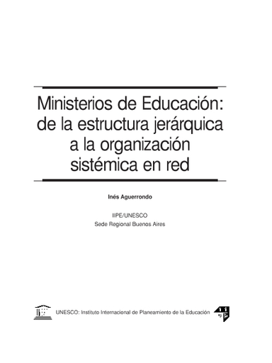 Ministerios de Educación: de la estructura jerárquica a la organización  sistémica en red
