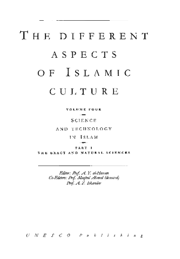 The Different Aspects Of Islamic Culture V 4 Science And Technology In Islam