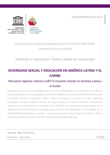 Diversidad sexual y educación en América Latina y el Caribe, Panorama  regional: jóvenes LGBT+E inclusión escolar en América Latina y el Caribe