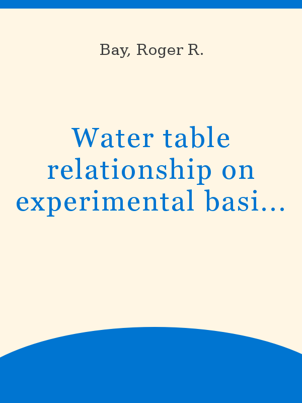 Water table relationship on experimental basin containing peat bogs
