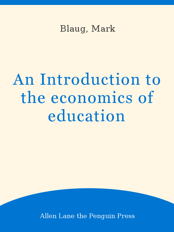 economics of education research paper