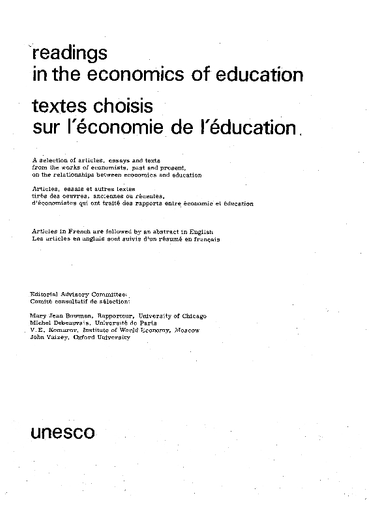 Readings in the economics of education