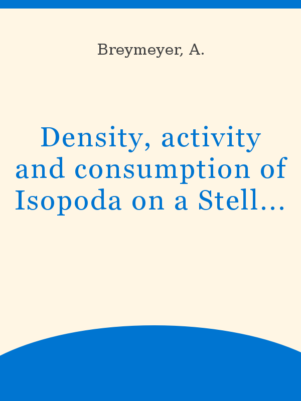 Density, activity and consumption of Isopoda on a Stellario