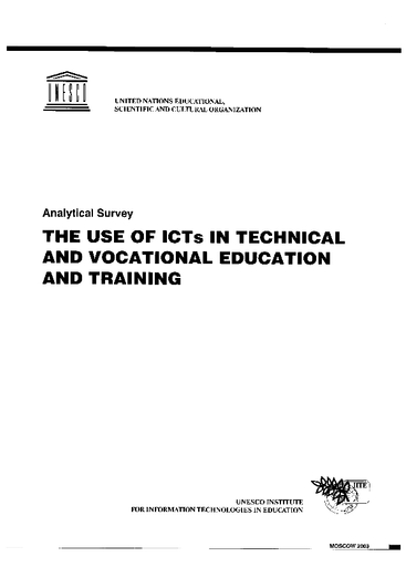 The Use Of Icts In Technical And Vocational Education And Training