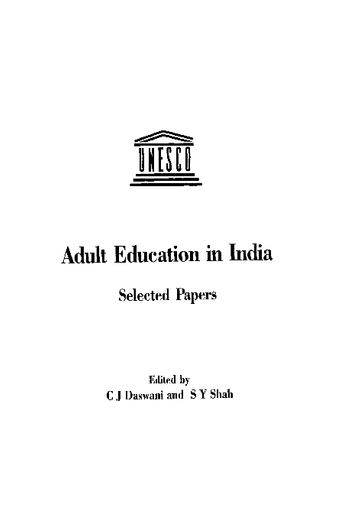 Adult education in India: selected papers