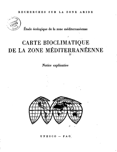 Carte Bioclimatique De La Zone Mediterraneenne Notice Explicative Unesco Digital Library