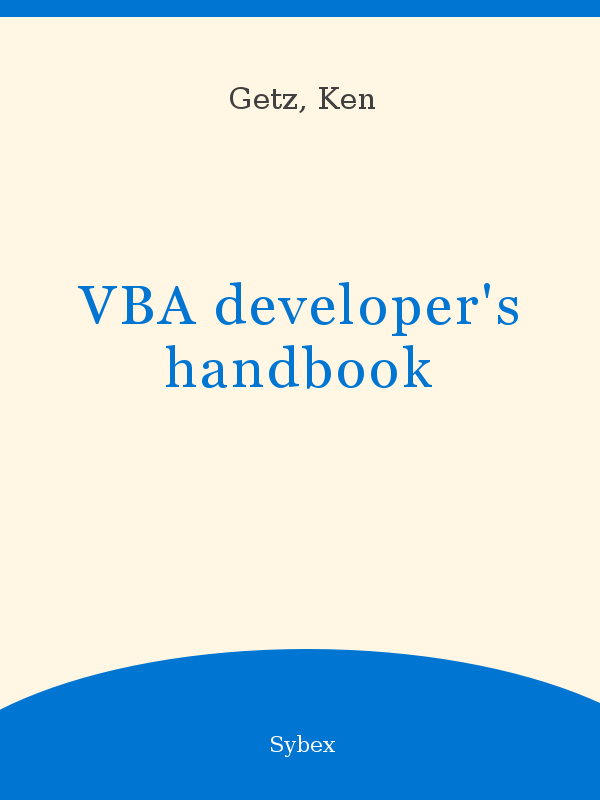 VBA developer's handbook - UNESCO Digital Library