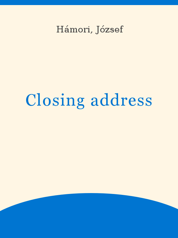 Closing address