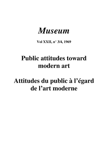Public attitudes toward modern art: problems and interpretations