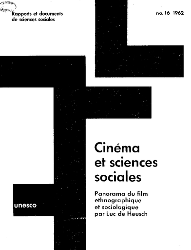 Cinema Et Sciences Sociales Panorama Du Film Ethnographique Et Sociologique Unesco Digital Library
