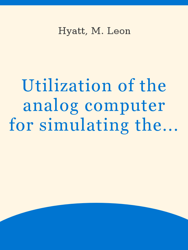 Utilization of the analog computer for simulating the salinity 