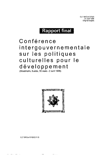 Conférence intergouvernementale sur les politiques culturelles