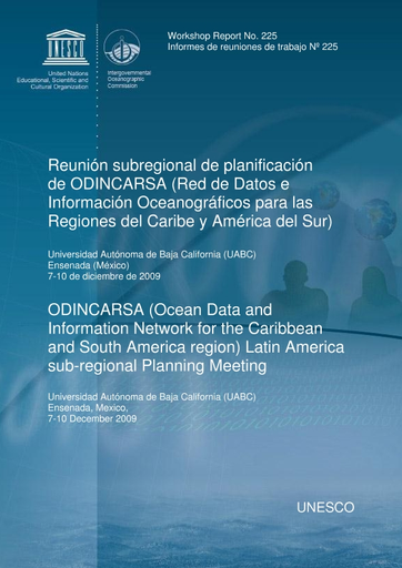 Reunión subregional de planificación de ODINCARSA (Red de Datos e  Información Oceanográficos para las Regiones del Caribe y América del Sur),  Universidad Autónoma de Baja California (UABC), Ensenada (México), 7-10 de  diciembre