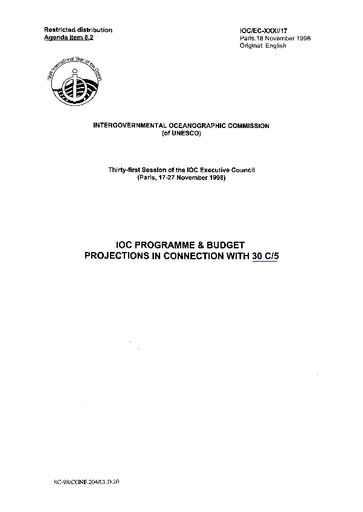 Xxxii17 - IOC programme and budget: projections in connection with 30 C/5