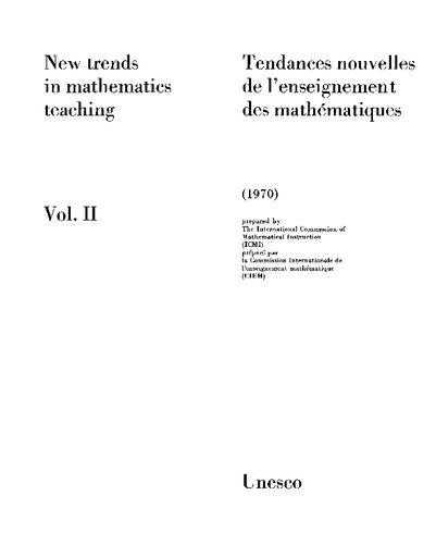 New Trends In Mathematics Teaching V2 1970 Unesco