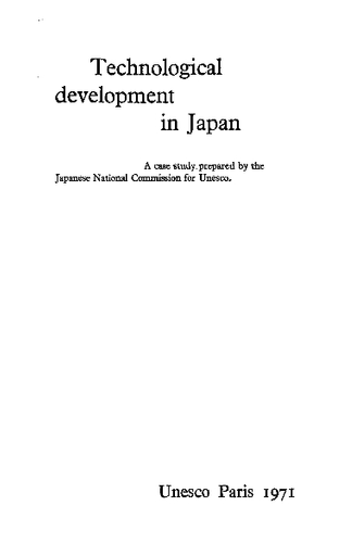 Technological development in Japan; a case study