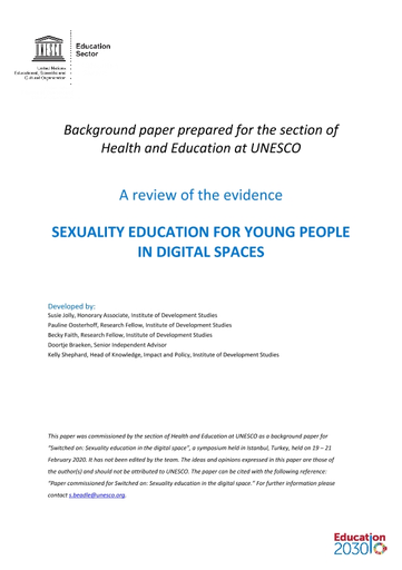361px x 512px - A review of the evidence: sexuality education for young people in digital  spaces