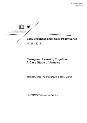 Caring And Learning Together A Case Study Of Jamaica Unesco