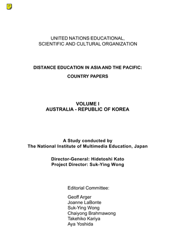 Distance Education In Asia And The Pacific Country Papers Unesco Digital Library