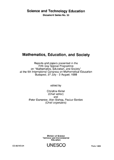 Mathematics, education, and society