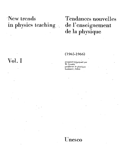New Trends In Physics Teaching V 1 1965 1966