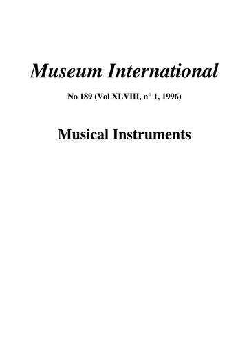 Restoration, reconstruction and copying in musical-instrument