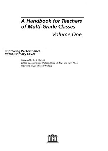 Xxx Teacher Forced Fuck - A Handbook for teachers of multi-grade classes: improving performance at  the primary level