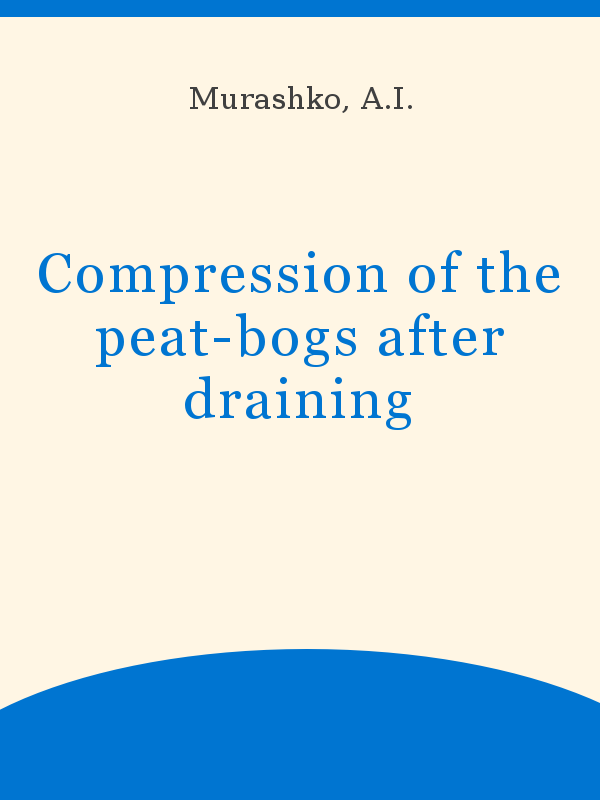 Compression Of The Peat Bogs After Draining