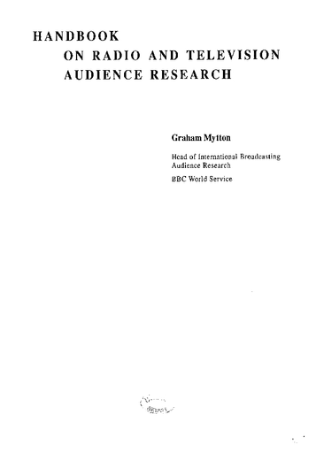 Handbook on radio and television audience research