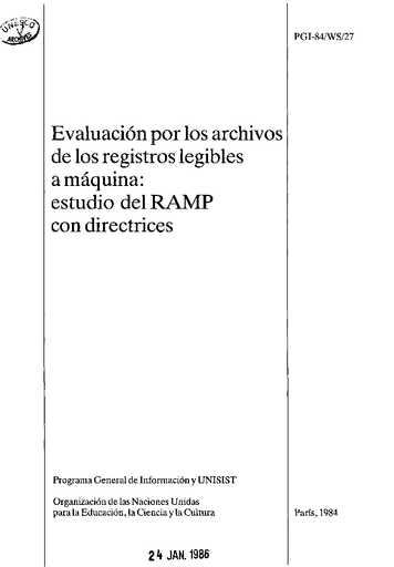Evaluacion Por Los Archivos De Los Registros Legibles A Maquina
