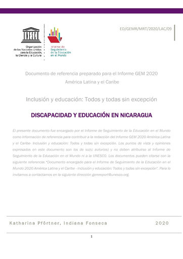 Discapacidad y educación en Nicaragua