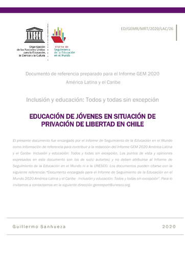 Educación de jóvenes en situación de privación de libertad en Chile