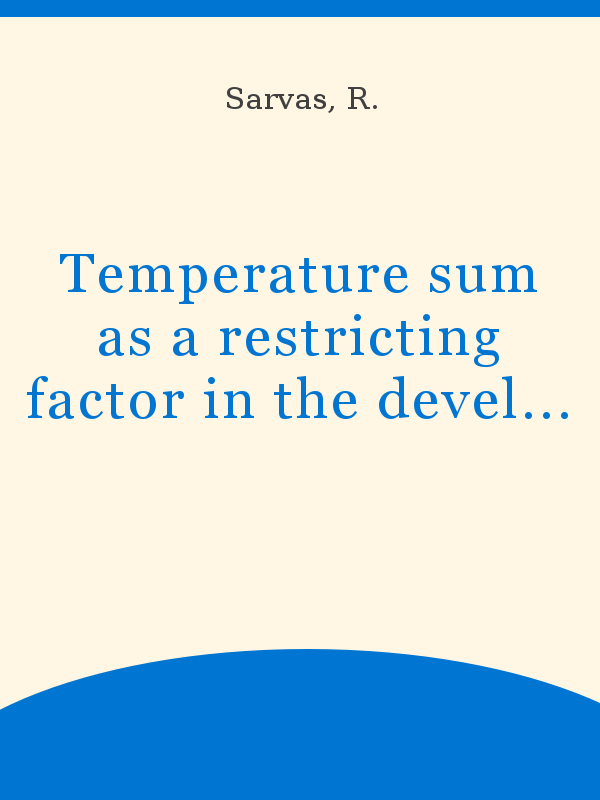 Temperature sum as a restricting factor in the development of forest in the  subarctic