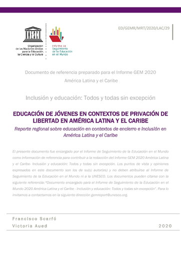 Educación de jóvenes en contextos de privación de libertad en América  Latina y el Caribe: reporte regional sobre educación en contextos de  encierro e inclusión en América Latina y el Caribe