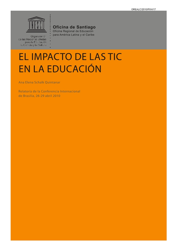 El Impacto De Las Tic En Educacion Relatoria De La Conferencia Internacional Unesco Digital Library