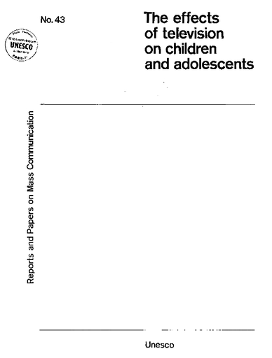 The Effects Of Television On Children And Adolescents An