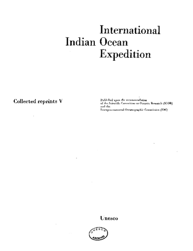International Indian Ocean Expedition Collected Reprints V