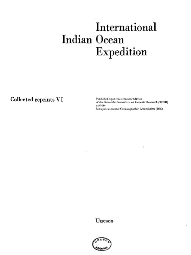 International Indian Ocean Expedition: VI collected reprints