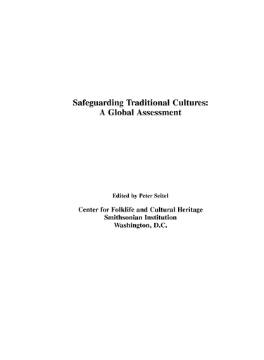 Safeguarding traditional cultures: a global assessment