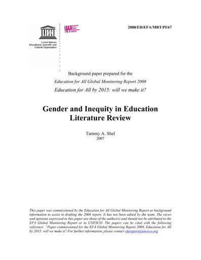 literature review in gender