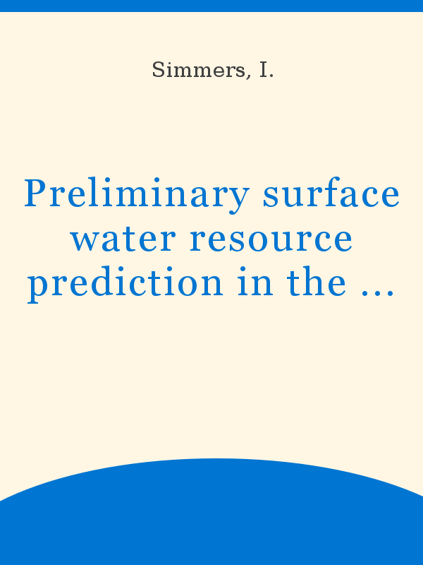 Preliminary surface water resource prediction in the Upper Taieri river  basin