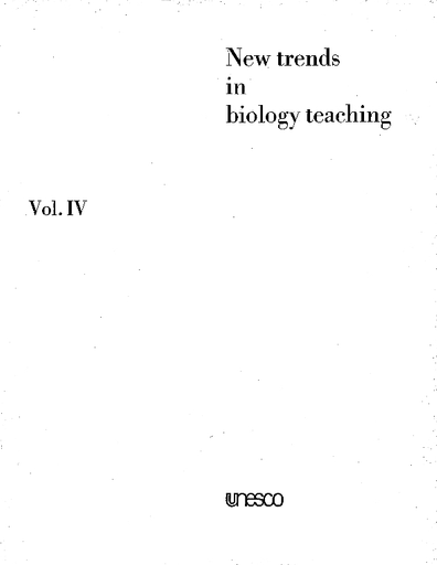 New Trends In Biology Teaching V 4 Unesco Digital Library
