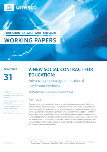 A new social contract for education: advancing a paradigm of relational ...