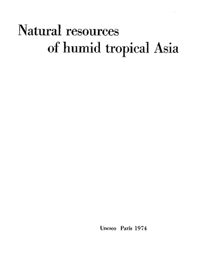 Forest resources of humid tropical Asia